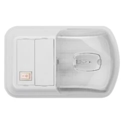 AP Products® 016-BL3000 - Brilliant Light Series Oblong Surface Mount Incandescent Single Bulb Overhead Light With Switch (8.5"L X 5.3"W X 2.0"D)