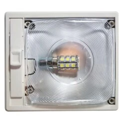 Arcon® 20667 - EC-Lite Series Rectangular Surface Mount LED Single Bulb Overhead Light With Switch (6.3"L X 5.5"W X 1.6"D)