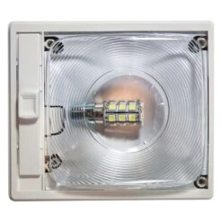 Arcon® 20715 - EC-Lite Series Rectangular Surface Mount LED Single Bulb Overhead Light With Switch (6.3"L X 5.5"W)