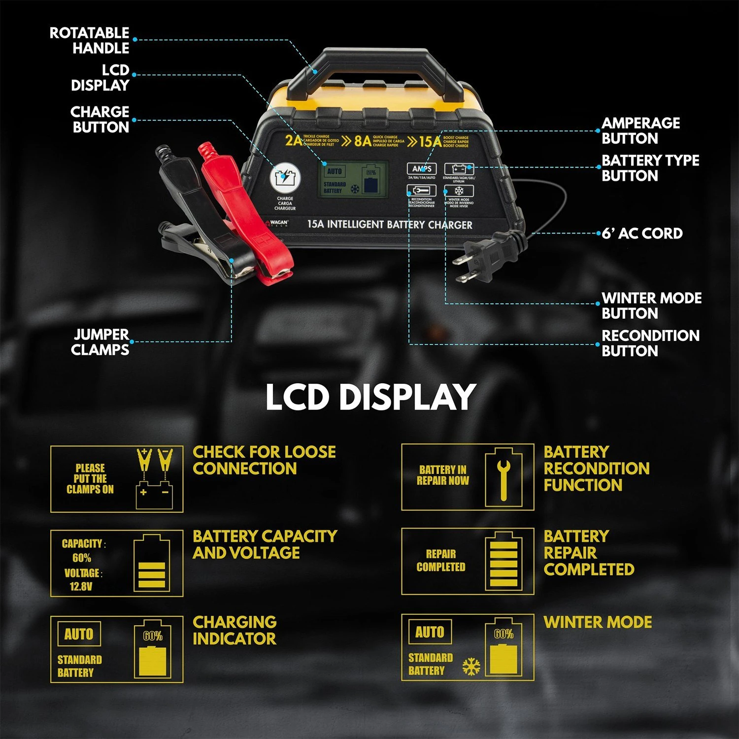 Wagan® 7407 - 12 V Intelligent Fully Automatic Battery Charger And Maintainer 11 Wagan® 7407 - 12 V Intelligent Fully Automatic Battery Charger And Maintainer - Image 9