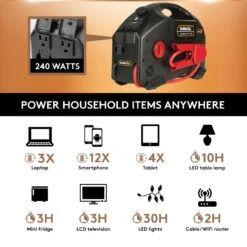 Duracell® DR300PWR - Powerpack Pro™ 12 V Portable Jump Starter With Air Compressor And Power Inverter -Auto Lighting Accessories Shop dr300pwr 8