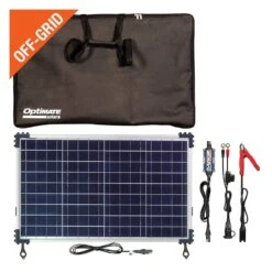 OptiMate® - DUO⢠12 V/12.8 V 6-Step Sealed Battery Saving Charger And Maintainer Travel Kit With 40 W Solar Panel